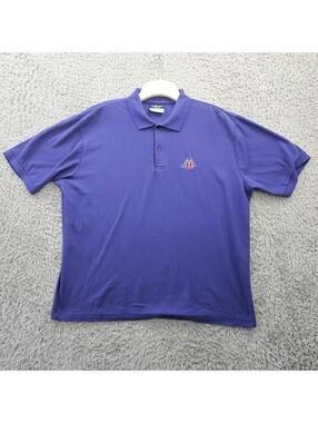 Vintage 90's McDonalds Employee Polo Shirt XL McD QSC Purple W/ Faint Stains